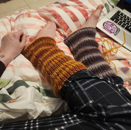mismatched legwarmers